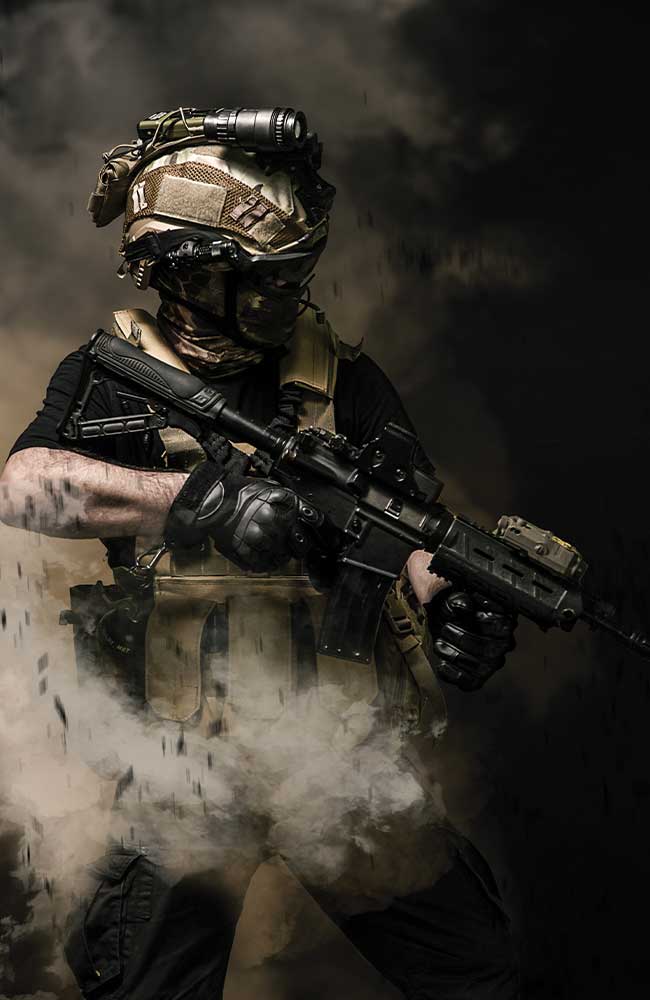 Special Forces Soldier in Tactical Gear
