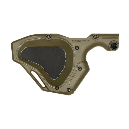 CQR GEN2.0 Front Grip in OD green, state compliant version, pointing left, with black spacer.