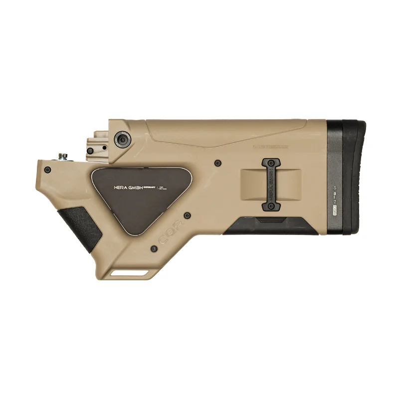 CQR GEN 1.0 AK-47 (CA) Buttstock TAN 7 CQR GEN1.0 AK-47 buttstock in tan (FDE) state compliant version facing left