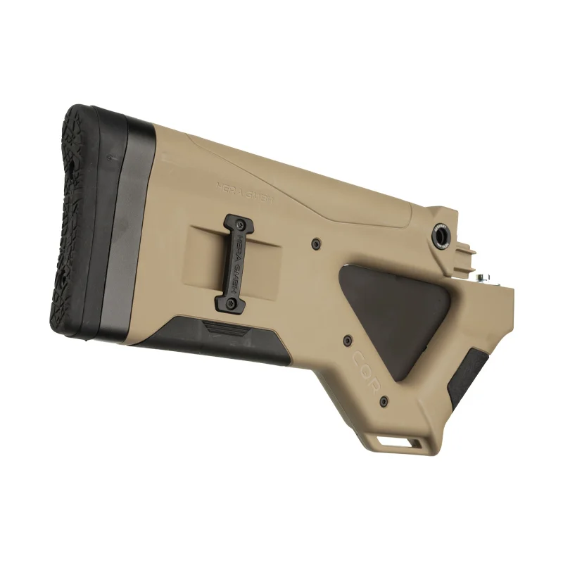 CQR GEN 1.0 AK-47 (CA) Buttstock TAN 6 CQR GEN1.0 AK-47 buttstock in tan (FDE) state compliant version tilted back side