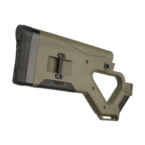 CQR GEN1.0 buttstock in OD Green for AR-10 rear angle