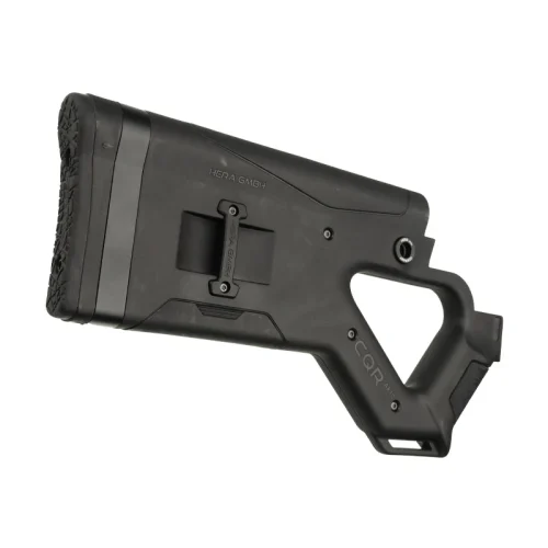 CQR GEN1.0 buttstock in black for AR-10 rear angle