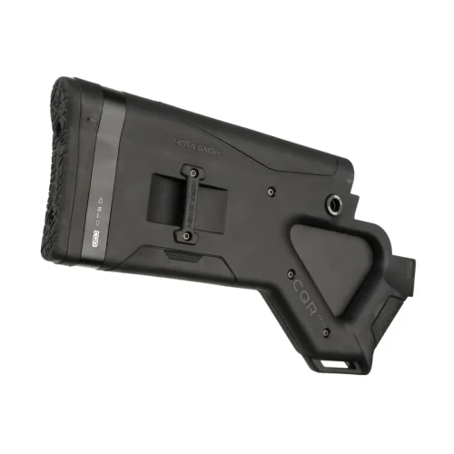 CQR GEN1.0 buttstock in black (state restricted version) for AR-10 rear angle
