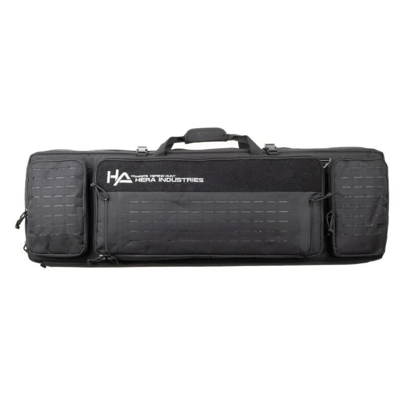 Front view of 42" large rifle bag in black.