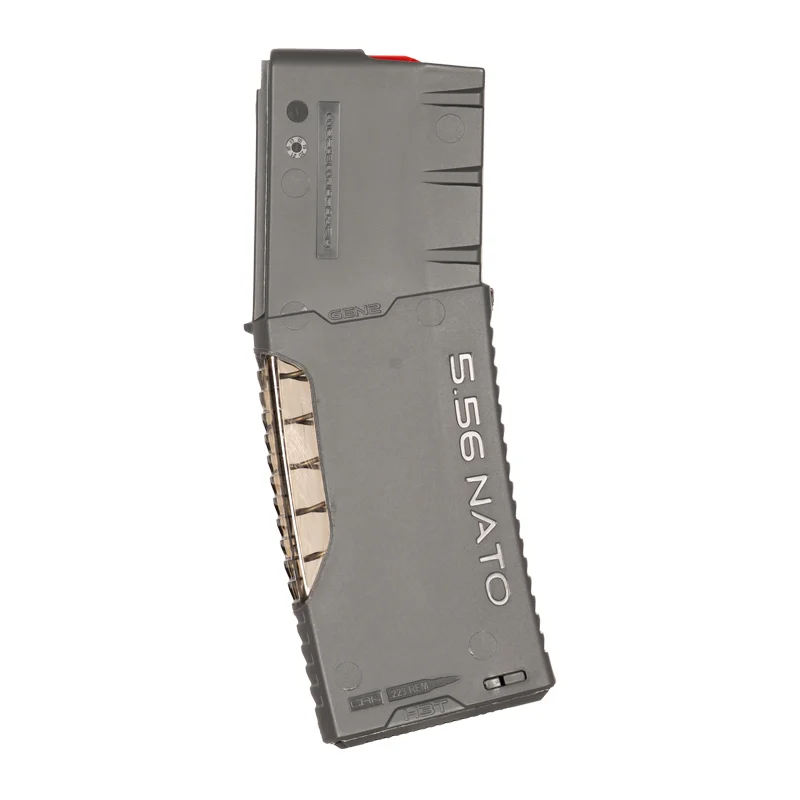 Hera Arms H3MAG-T 30-Round Magazine – Battleship Gray with Transparent Spine